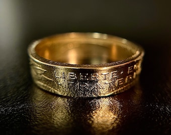 French Vintage Ring | European Coin Ring | Liberty Equality Fraternity European Metropolitan Authentic | Gallic Paris | Bague Française
