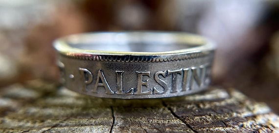 Vintage Palestinian Coin Ring: 1920s Handmade Jewelry