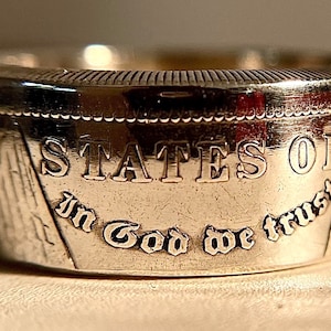 Morgan Dollar Coin Ring | US Silver Coin Ring | USA Handmade Jewelry | In God We Trust | United States | American Ring