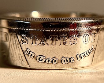 Handmade Morgan Silver Dollar Coin Ring: USA Jewelry