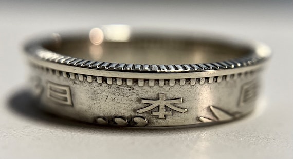 Japanese Silver Coin Ring | Hand made Japan Coin 100 Yen Ring | Japanese Handmade Jewelry