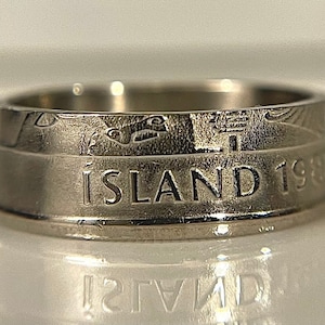 Icelandic Ring | Iceland Coin Ring | Icelandic Aurar Copper Ring | Rose Gold Reykjavik Hand Made Jewelry | Gift from Iceland | Aged Vintage