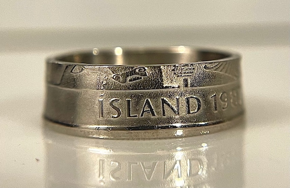 Icelandic Ring | Iceland Coin Ring | Icelandic Aurar Copper Ring | Rose Gold Reykjavik Hand Made Jewelry | Gift from Iceland | Aged Vintage