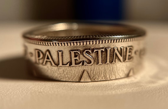 Palestinian Vintage Silver (Hand Made) Coin Ring | Gaza West Bank Ring | Authentic Coin/Rare Find | Antique Palestine Middle Eastern Jewelry