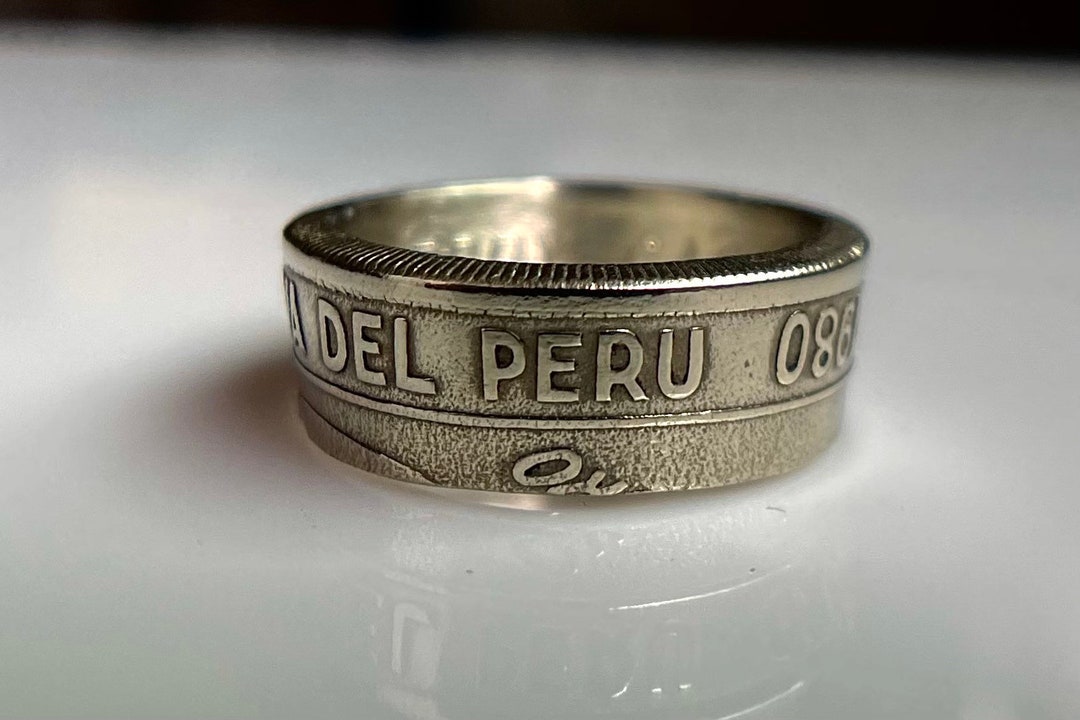 Peruvian Coin Ring (peru) 100 Soles De Oro | Peruvian Jewelry | Hand ...