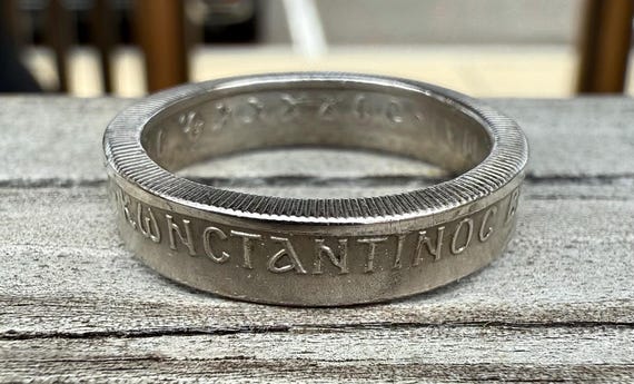Greek Vintage Coin Ring | Greece Hand Made Ring | Gift from Greece | Greek Piece (Gold Tone) | Drachmai Antique Band | Athens