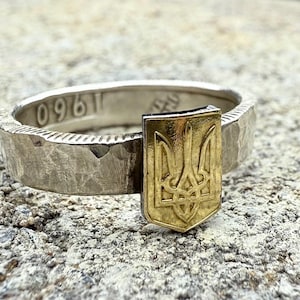 Ukrainische Dreizack Ring | Ukraine Ring | Kette | Gelötete Ring | Federring | Kyiv