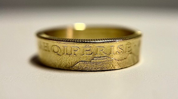 Albanian Ring | Albania Gold Coin Ring | Hand Made Albanian Jewelry | (Sizes 4-8) | European Gift from Albania | Tirana Ring