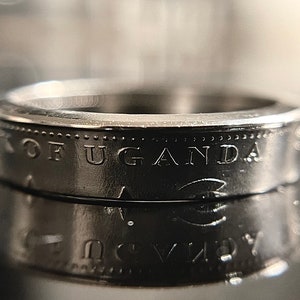 Uganda Vintage Ring | Ugandan Coin Ring Jewelry | | Uganda Hand Made | Jamhuri Ya Uganda | Kampala Ring | Pete ya Uganda | African Band