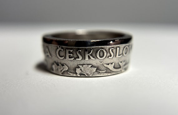 Czechoslovakia Coin Ring | Hand Made Ceskoslovensko Ring | European Ring