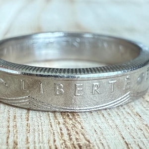 French Vintage Ring Coin Franc | Liberty Equality Fraternity European Metropolitan France Handmade | Coin Ring Gallic Paris| Bague Française