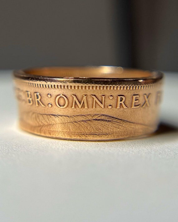King George the 6th British Coin Ring | English Copper Ring | 1937=1948 UK Handmade Jewelry