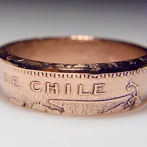 Chile Ring | Chilean Coin Ring 100 Pesos | Chilean Jewelry | Hand Made | Santiago Ring | Latino Mens and Womens Ring | Gift from Chile