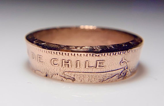 Chile Ring | Chilean Coin Ring 100 Pesos | Chilean Jewelry | Hand Made | Santiago Ring | Latino Mens and Womens Ring | Gift from Chile