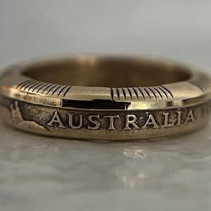 Australian Ring | Australian Coin Ring Designer Gold Ring | Jewelry From Your Country | Hand Made crafted Gold Ring | Gift from Australia