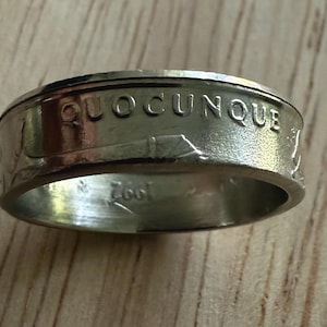 Isle Of Man Ring | Isle of Man 10 Pence Coin Ring | Antique Vintage European English Queen Elizabeth the II Ring | Gift from Isle of Man