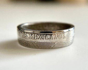 Mexikanischer Ring, Mexiko Münze Ring, Peso Band, Latein Ring Schmuck