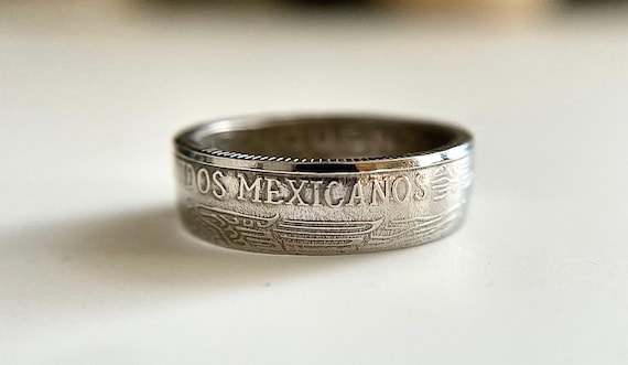 Mexican Coin Ring cincuenta Centavos Etsy