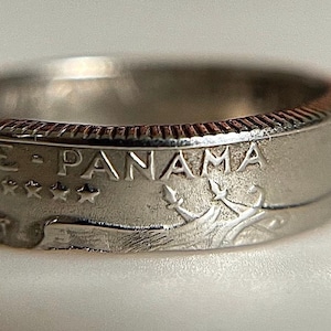 Panama Vintage Ring | Panamanian Latino Coin Ring Quarter Balboa Ring (Unisex) | Handmade Panamanian Jewelry.