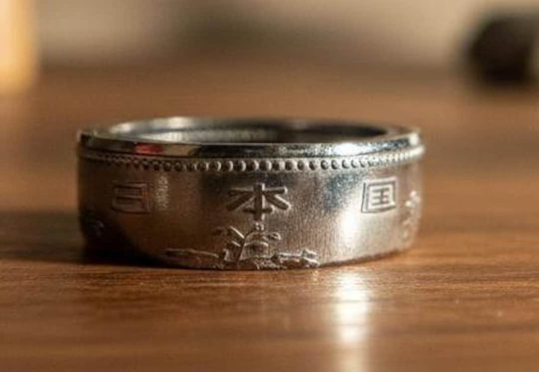 Handmade Japanese 500 Yen Coin Ring: Polished Nickel, Tokyo Japan - Etsy