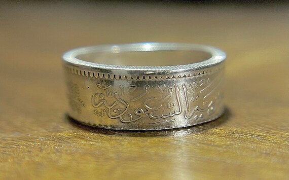 Saudi Arabia Silver Coin Ring Handmade Saudi Ring