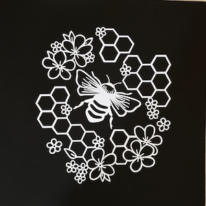 Bumble Bee Decal Sticker for Car, Car Decals for Women, Bee Lover Gift, Bee and Flower Vinyl Decal, Save the Bees Sticker, Girly Car Decor