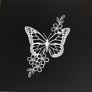 Butterfly Flower Vinyl Decal Sticker for Cars, Window Decal, Laptop Sticker, Car Decals for Women, Car Accessories for Women, Bumper Sticker