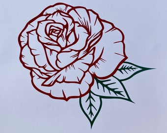 Rose Bud Vinyl Decal Car Window Bumper Sticker Flowers Garden Laptop Home Deco
