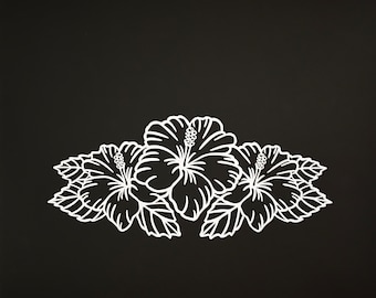 Hibiscus Flower Vinyl Decal: Tropical Car Window Sticker