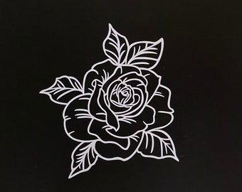 Rose Vinyl Decal Sticker for Cars, Trucks, Windows, Bumper Sticker, Tumblers and Cups, Car Decals for Women, Car Accessory for Women