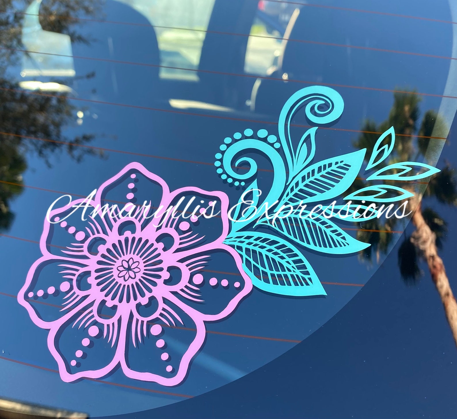 Flower Vinyl Decal for Cars Laptop Stickers Mirror Decals Etsy
