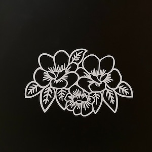 Flower Decal Sticker for Cars, Car Decal for Women, Girly Bumper Sticker, Window Decoration, Tramp Stamp for Cars, Car Accessory for Women