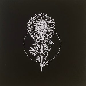 Sunflower Wildflower Vinyl Car Window Decal Sticker, Car Decal for Women, Car Accessory for Women, Tumbler Cup Sticker, Flower Decal Sticker