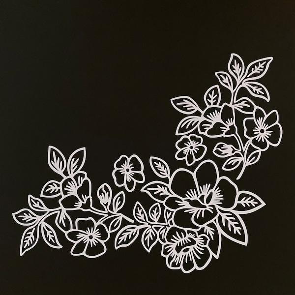 Flower Vinyl Decal Sticker For Cars, Trucks, SUVs, Laptop, Window, Furniture, Car Accessories For Women, Bumper Sticker, Window Decoration