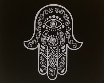 Hamsa Hand Car Decal Sticker, Hand of God, Hand of Fatima, Good Fortune, Abundance Stickers, Spiritual Gift for Women, Prosperity Gifts