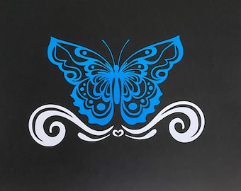 8 Sheets Women Vinyl Butterfly Car Decals Colorful Laser Reflective Car Bumper Sticker Butterflies Infinity Heart Love Wing Stickers for SUV Truck