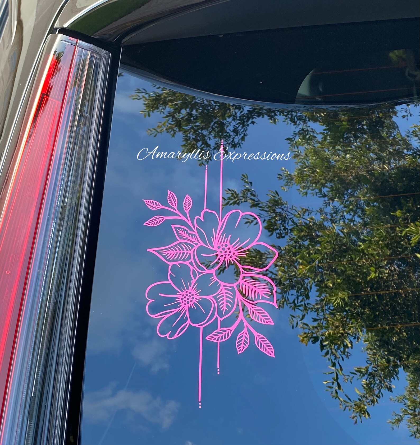 Flower Vinyl Decal Sticker for Cars, Car Decal for Women, Car Accessory ...
