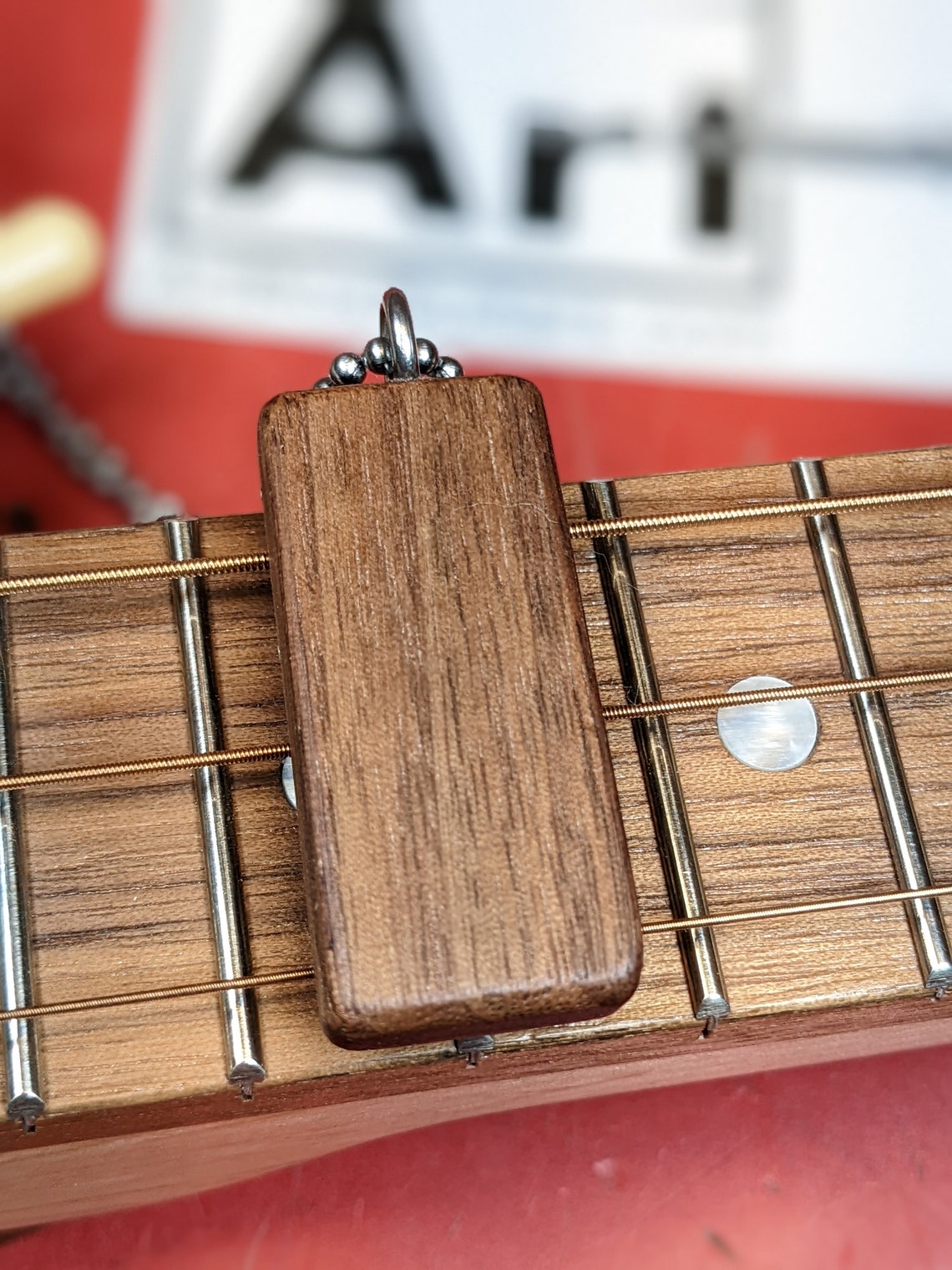 Handmade Walnut Guitar Fretboard Pendant Necklace 12th Fret Etsy