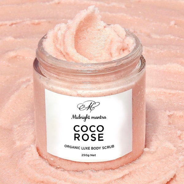 Coco Rose Bio Luxe Körperpeeling, Körperpeeling, Natürliches Veganes Meersalz Körperpeeling, Bio Körperpeeling, Luxus Körperpeeling Geschenk Uk