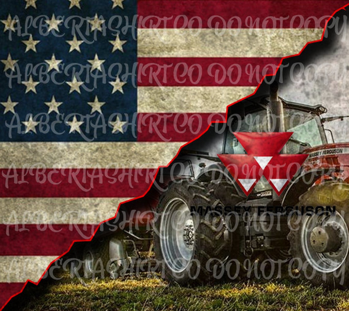 AMERICAN FLAG Massey Ferguson Tractor TUMBLER Png Digital Etsy