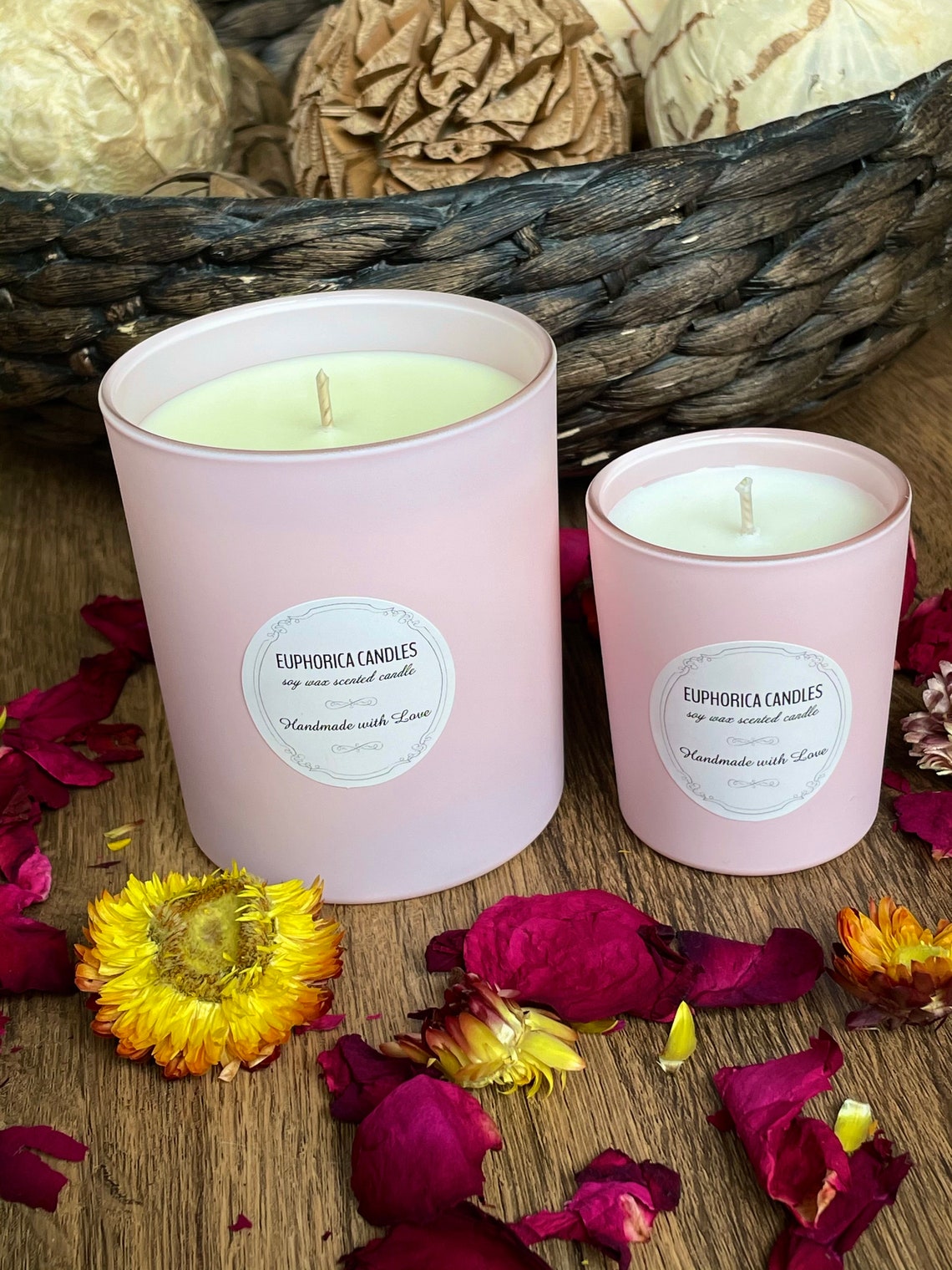 Pink Calming Candle Relaxing candle Pink Candle gift for Etsy