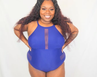 Blue One Piece Bikini | Plus Size Bathing Suit| Curvy Swimsuit