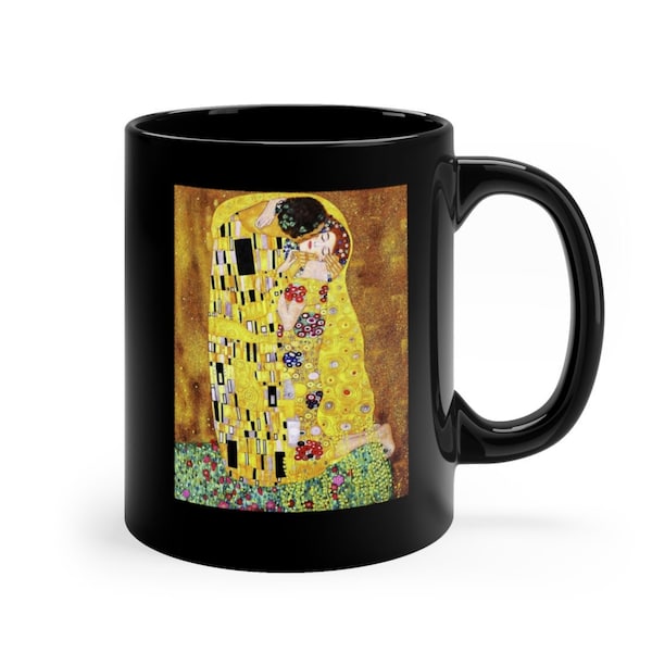 La tasse à café Kiss Painting, la tasse Gustav Klimt Famous Art Tee, l’idée cadeau d’image culte symboliste autrichienne, la tasse inspirée du style Art Nouveau