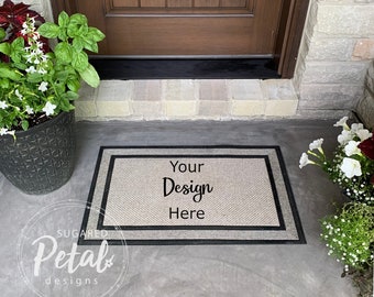 2 DISEGNI / Mockup zerbino / Tappetino di benvenuto / Traffic Master / Racetrack Doormat / Instant Digital Download JPG / Flowers Summer Entryway