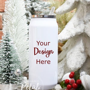2 ONTWERPEN | Tall Can Sippy Tumbler Mock-up | Mockup, Kids Tumbler, Digitale JPG Template, Sublimatie, Kerstboom Mock up