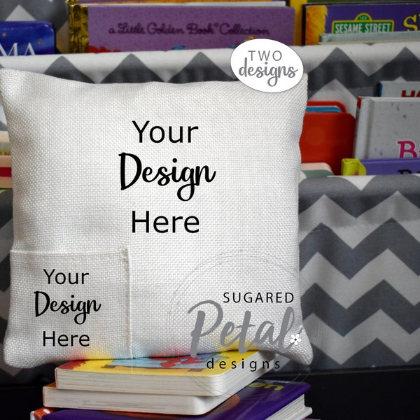 2 Designs | Mockup Tooth Fairy Pillow Case Linen | Digital Download JPG Sublimation Template | Mockup Tooth Fairy Books and Elephant Mockup