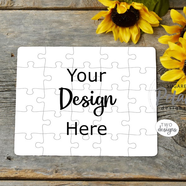 2 Designs | Mockup 8x10 Puzzle Sign Hard Board Vertical and Horiz | Digital Download JPG & PNG Summer Sunflower Sublimation Template Mock up