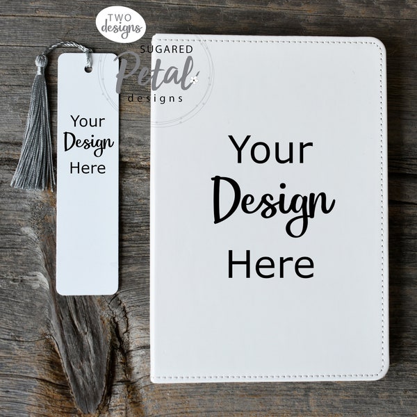 2 Designs | Mockup Journal Book Cover and Bookmark w/wo Daisy | Digital Download JPG & PNG | Easy to Use PNG | Sublimation Template Mock up