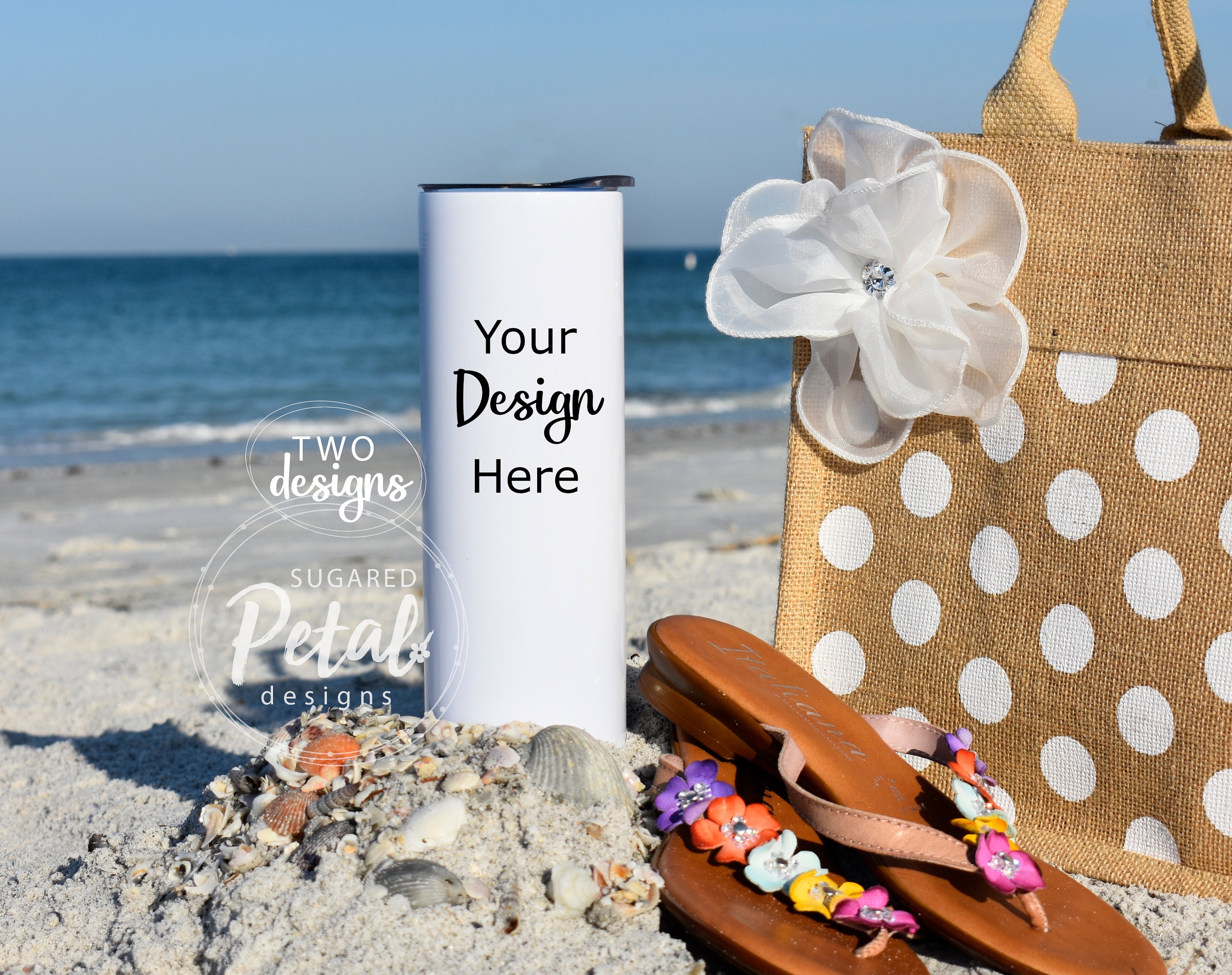 Download 2 Designs Mockup 20 oz. Skinny Tumbler Beach Ocean Summer | Etsy