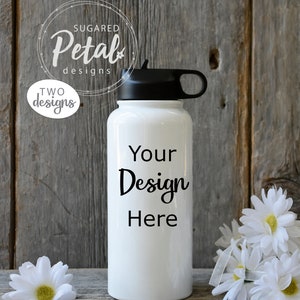 2 Designs | Mockup 32 oz. Canteen Thermos Water Bottle Jug | Digital Download JPG Mockup Dye Sublimation or Vinyl | Travel Bottle Jug Mockup